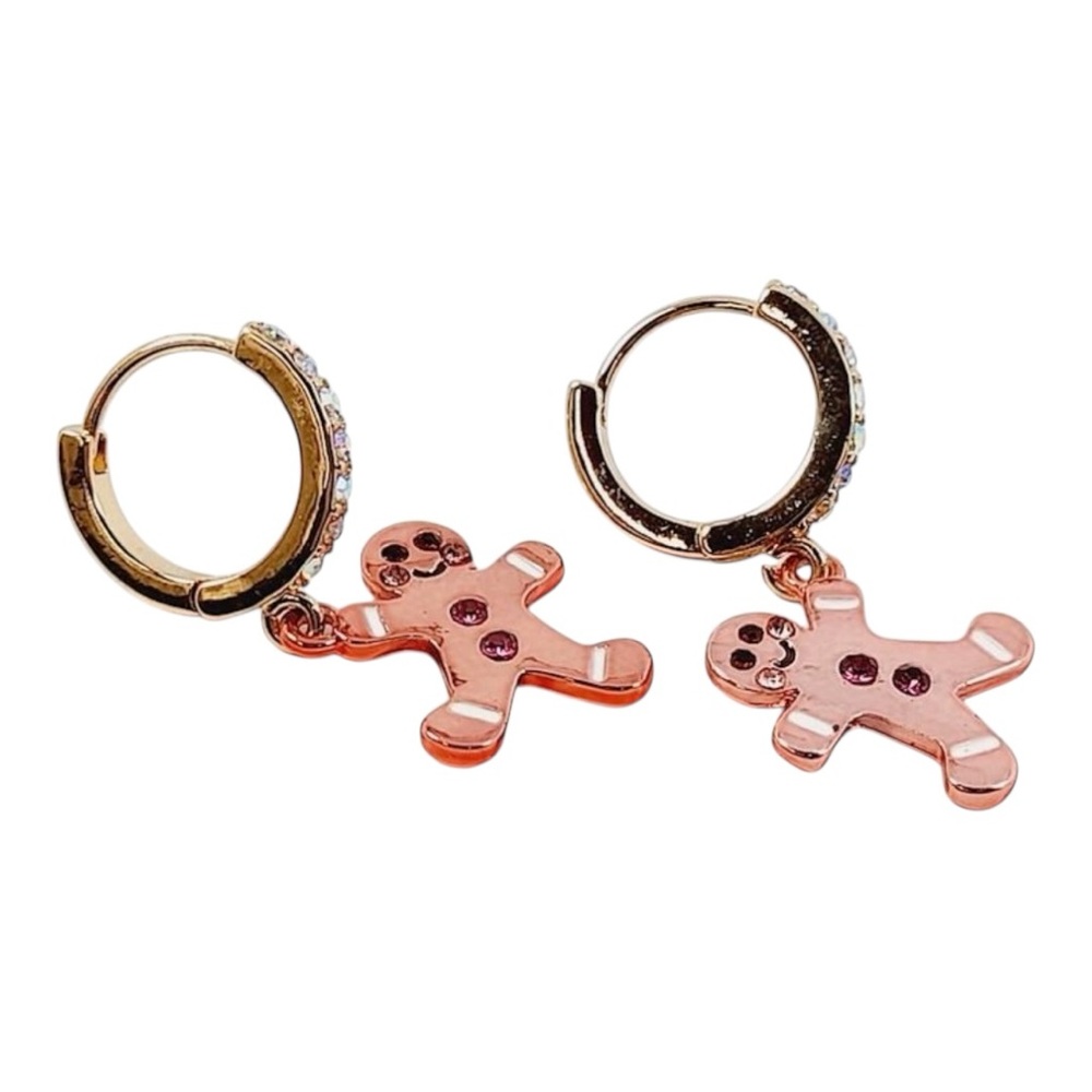 Betsey Johnson Gingerbread Man Huggie Hoop Earrings. 2044 - Picture 4 of 8